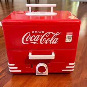 CocaCola Hot Dog Steamer and Bun Warmer Cooks 24 Hot Dogs 12 Buns Easy Clean red
